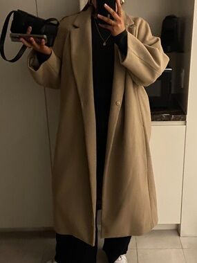 H&M Oversized Trench Coat in Beige